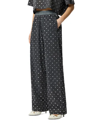 Pinko Bastelli Embellished Mesh Pants In Black
