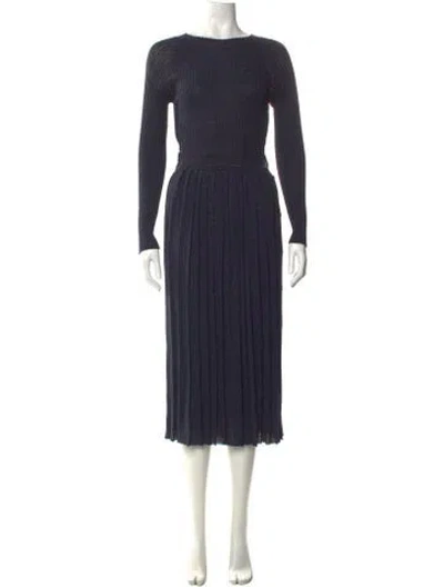 Pre-owned Pinko Bateau Neckline Long Dress W/ Tags In Blue