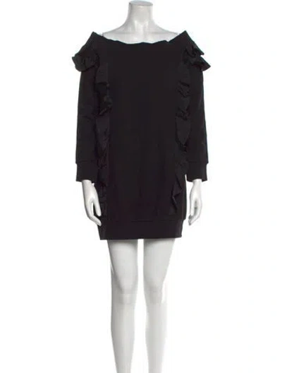 Pre-owned Pinko Bateau Neckline Mini Dress In Black