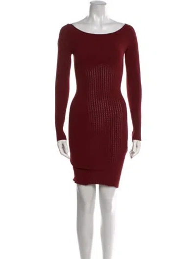 Pre-owned Pinko Bateau Neckline Mini Dress In Red