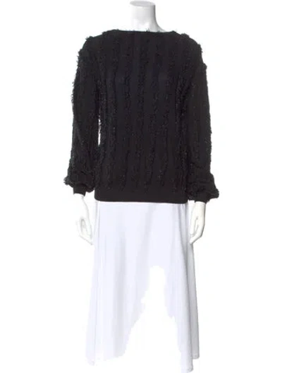 Pre-owned Pinko Bateau Neckline Sweater In Black