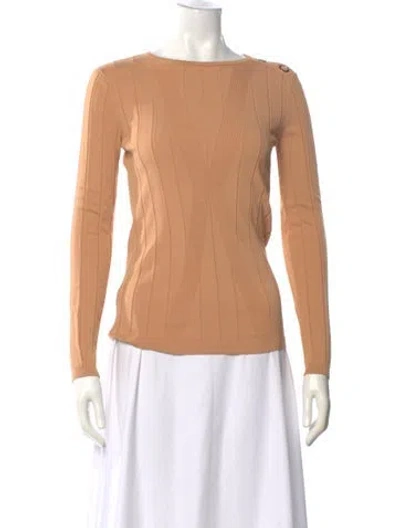 Pre-owned Pinko Bateau Neckline Sweater In Neutral