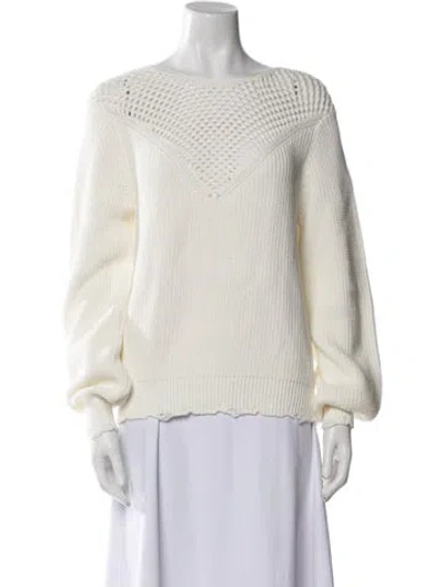 Pre-owned Pinko Bateau Neckline Sweater In White