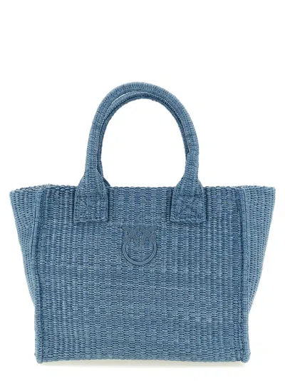 Pinko Beach Mini Shopping Bag In Blue