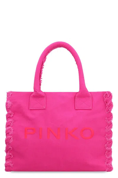 Pinko Beach Shopper Canvas Tote Bag