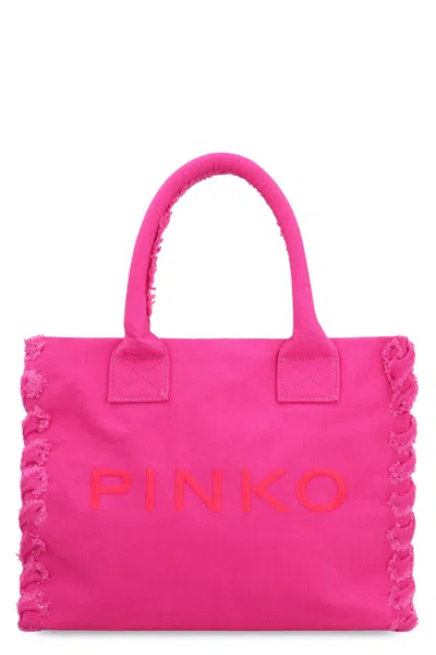 Pinko Beach Shopper Canvas Tote Bag
