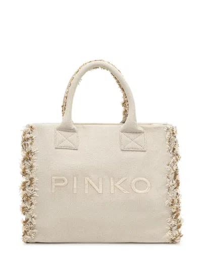 Pinko Beach Shopper In Recycled Canvas
