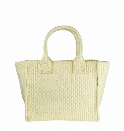 Pinko Beach Shopper Mini Raffia Bag In Multi