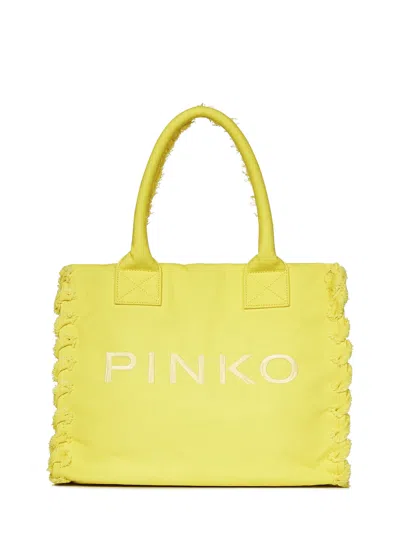 Pinko Beach Shopper Tote In Yellow