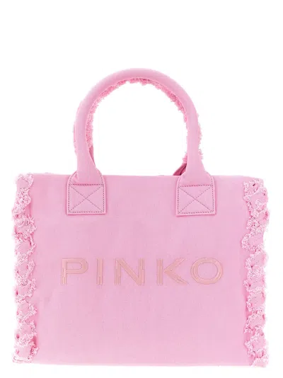 Pinko Beach Tote Bag Pink
