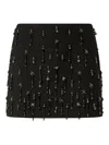 Pinko Crystal And Pearl Miniskirt In Black