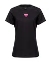 Pinko Beaded-heart Cotton T-shirt In Black