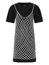Pinko Black Cotton T-shirt Dress In Black