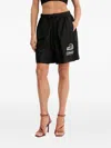 Pinko Bermuda Shorts With Back Pocket And Elasticized Waist In Black