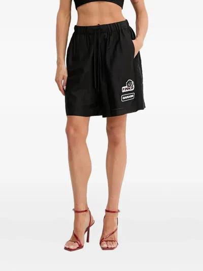 Pinko Beaded-patch Shorts In Black