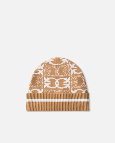 Pinko Beanie Jacquard Logo In Multi