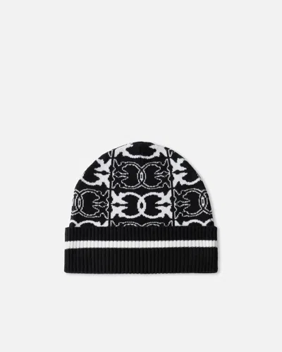 Pinko Beanie Jacquard Logo In Multi