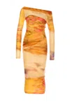 Pinko Beggin Dress In Orange