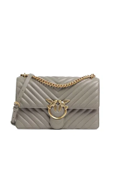 Pinko Shoulder Bags Beige In Gray