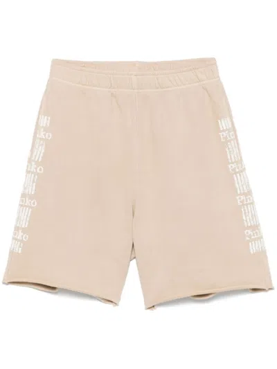 Pinko Beige Bermudas With And Subtle Logo Detail In Neutrals