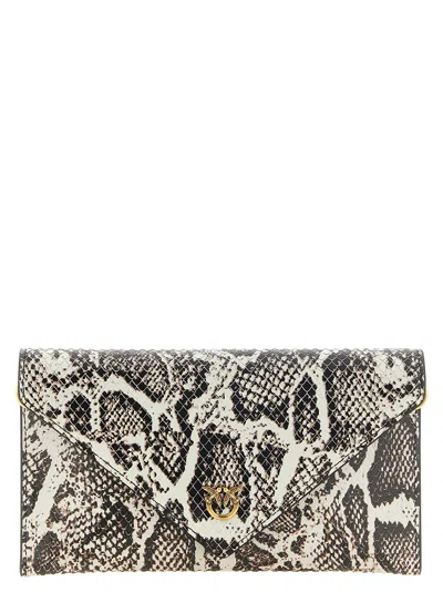 Pinko Beige Calfskin Clutch Women's Bag