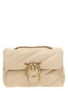 Pinko Borsa Maxi Love Puff Beige/grigio Fumo Antique In Beige