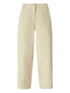 Pinko Beige Cropped Trousers With Mid-rise Waist In Neutral