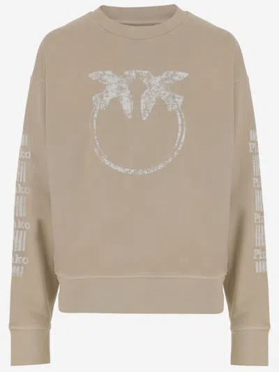 Pinko Beige Embroidered Sweatshirts