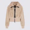 Pinko Soft Faux Fur Bomber Jacket In Neutral