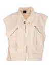Pinko Beige Gerard Vest With Buttons Closure In Neutral
