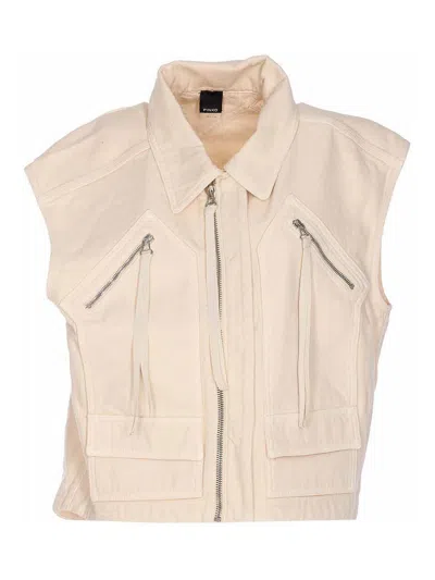 Pinko Beige Gerard Vest With Buttons Closure In Neutral