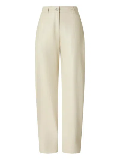 Pinko Beige High-waisted Trousers With Flap Pockets And Structured Finish In Neutral