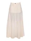 Pinko Flared Tiered Denim Skirt Pockets