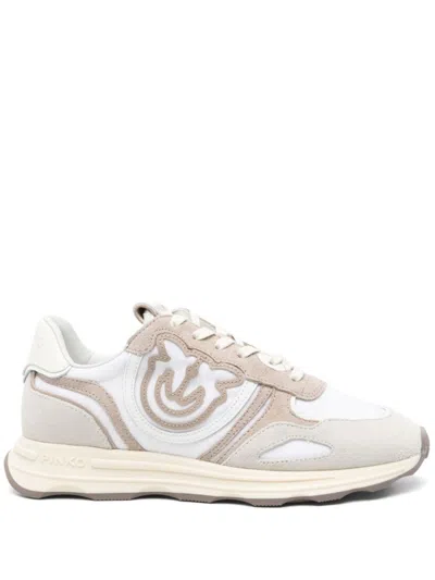 PINKO BEIGE LACE UP SNEAKERS