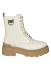 Pinko Ankle-high Leather Boots With Gold Hardware Detail In Multi