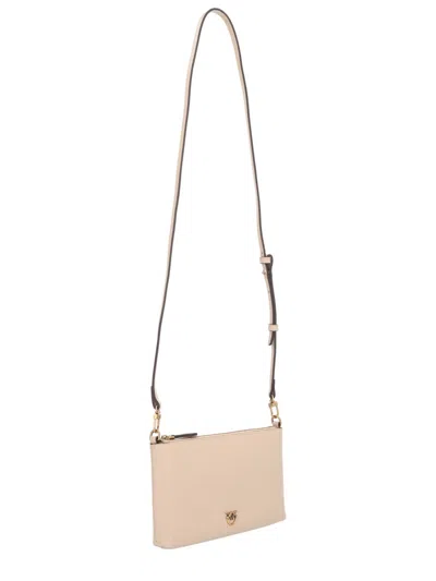 Pinko Beige Leather Wallet In Neutral