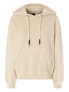 Pinko Hooded Knitwear With Drawstring And Kangaroo Pocket In Neutral