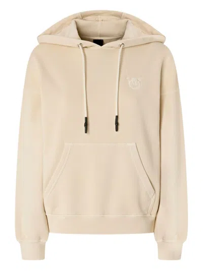 PINKO BEIGE LONG SLEEVES LOGO HOODIE