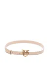 Pinko Beige Love Birds Buckle Belt In Beige