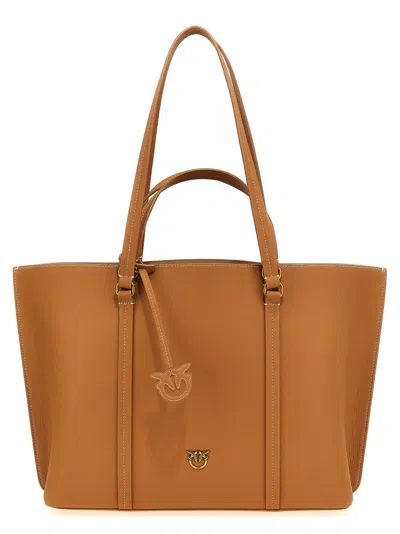 Pinko Beige Love-birds Large Tote Bag