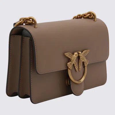 Pinko Beige Love One Mini Shoulder Bag In White
