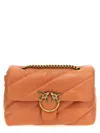 Pinko Beige Love Puff Classic Shoulder Bag In Beige