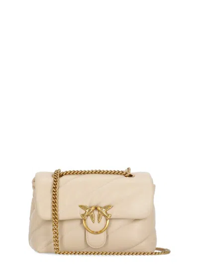 Pinko Beige Love Puff Shoulder Bag In Neutral