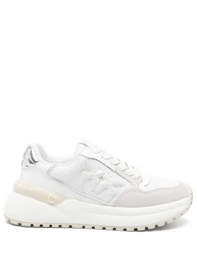 Pinko Beige Low-top 'gem' Sneakers In White