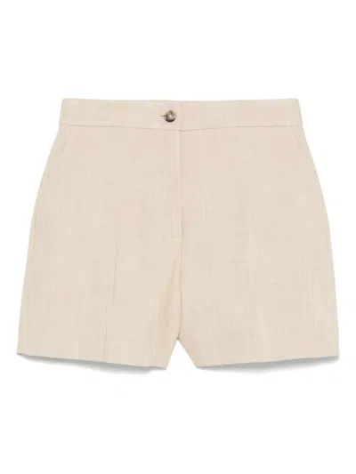 Pinko Beige Penny Shorts In Neutral