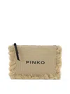 Pinko Beige Polypropylene Polyester Polyester Cotton Polyamide Polyurethane Clutch In Brown