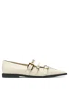 Pinko Buckle-embellished Pointed Ballet Flats In White
