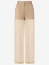 Pinko Beige Semi-transparent Pants In Neutral