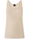 Pinko Beige Top With Textured Surface And Subtle Sheen
