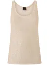 Pinko Sequinned Mesh Vest Top In Neutrals